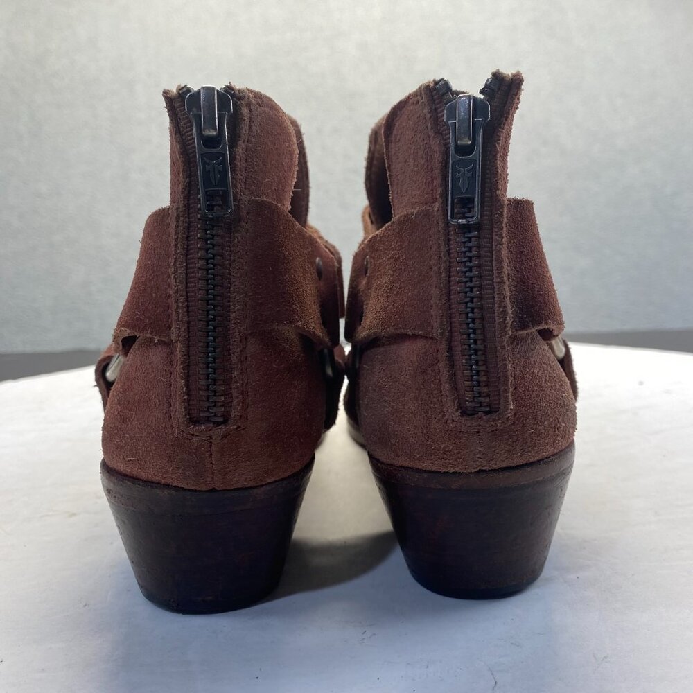 Frye Rusty Brown Women's Ray Harness Back Zip Ankle Boot US Size 8M Booties - Picture 6 of 13